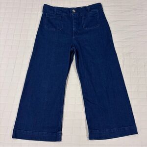 Maeve by Anthropologie The Colette Crop Wide-Leg Jeans Dark Blue 34